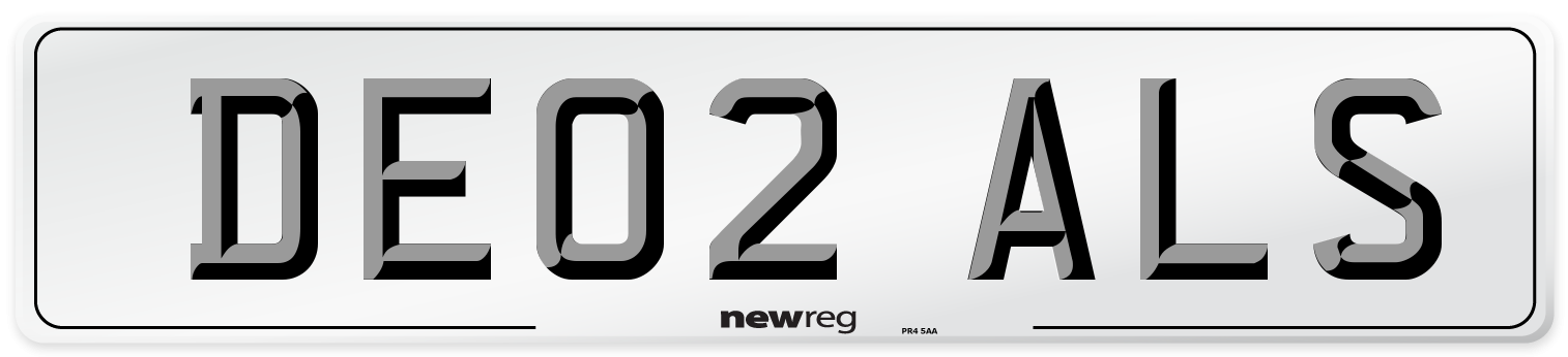 DE02 ALS Number Plate from New Reg